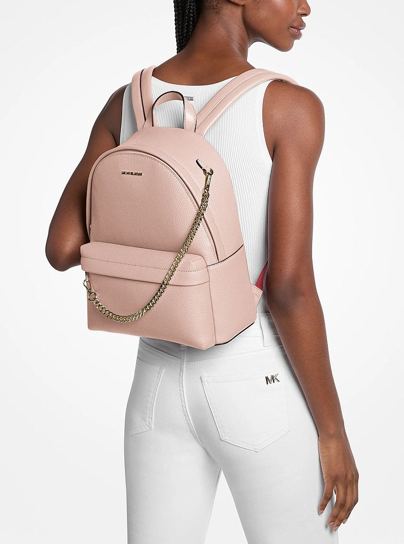 Mochila Michael Kors Slater Medium Backpack, Couro Vegano, cor Powder Blush (Rosa Empoeirado), vista interna | Original Exports