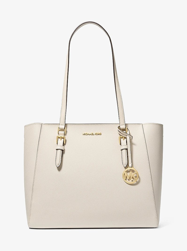 Charlotte Large Saffiano Leather 3-in-1 Tote Bag in POWDER BLUSH
