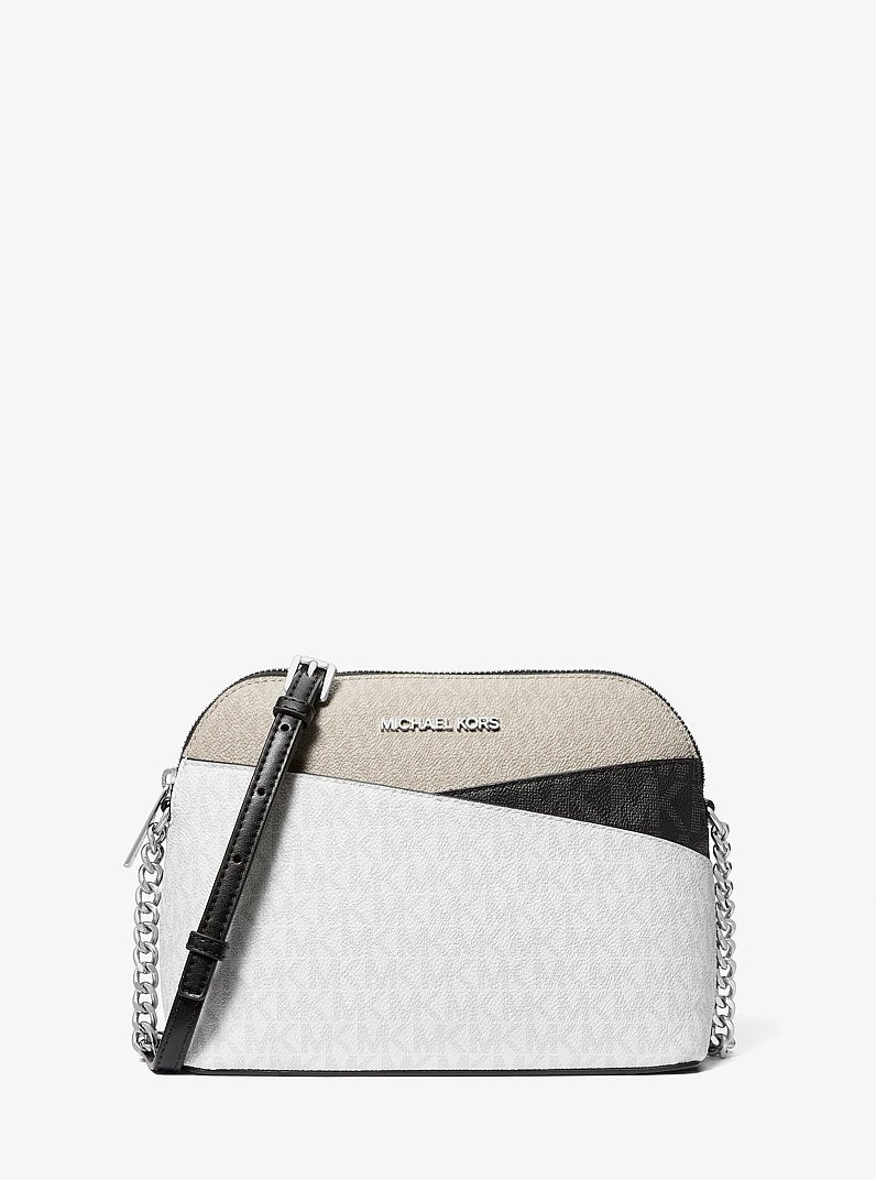 Jet Set Travel Color-Block Signature Logo Crossbody Bag in OPWHT MULTI | Michael Kors