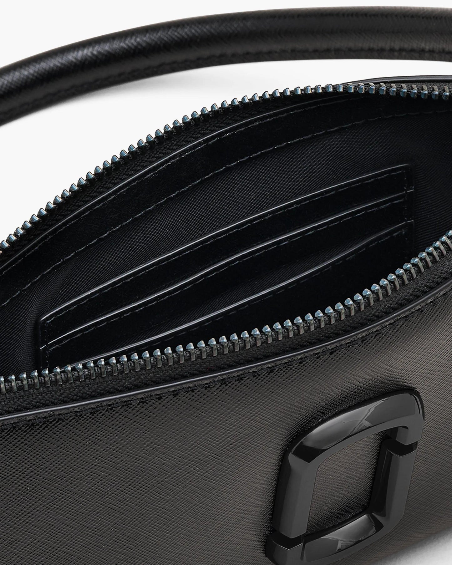 Bolsa Marc Jacobs The Snapshot DTM Convertible Shoulder Bag, Couro Saffiano Legítimo Tonal, cor Preto, vista interna | Original Exports