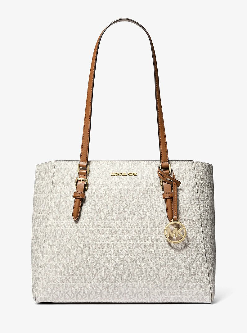 Charlotte Large 3-in-1 Signature Logo Tote Bag in VANILLA
