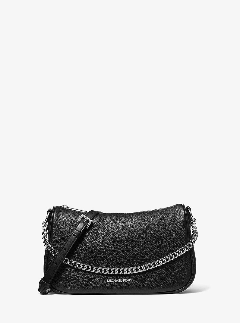 Carmela Medium Pebbled Leather Crossbody Bag in BLACK | Michael Kors