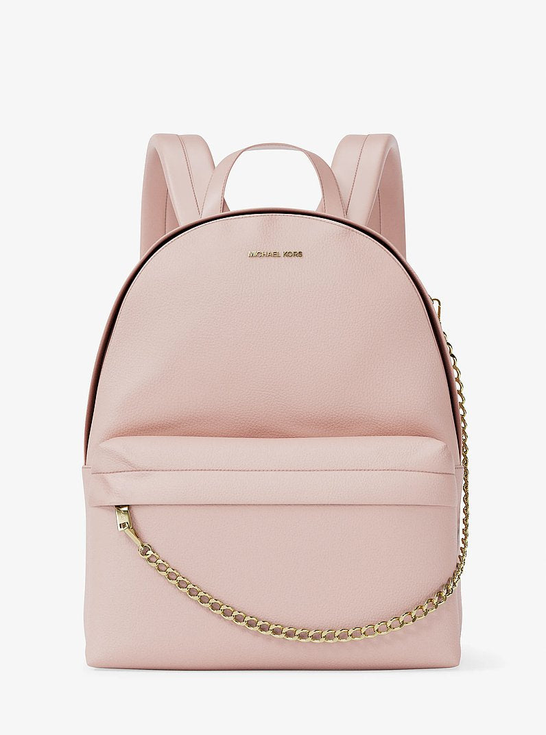 Mochila Michael Kors Slater Medium Backpack, Couro Vegano, cor Powder Blush (Rosa Empoeirado), vista frontal | Original Exports