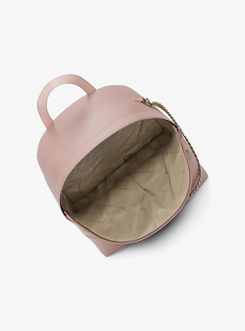 Mochila Michael Kors Slater Medium Backpack, Couro Vegano, cor Powder Blush (Rosa Empoeirado), vista lateral | Original Exports