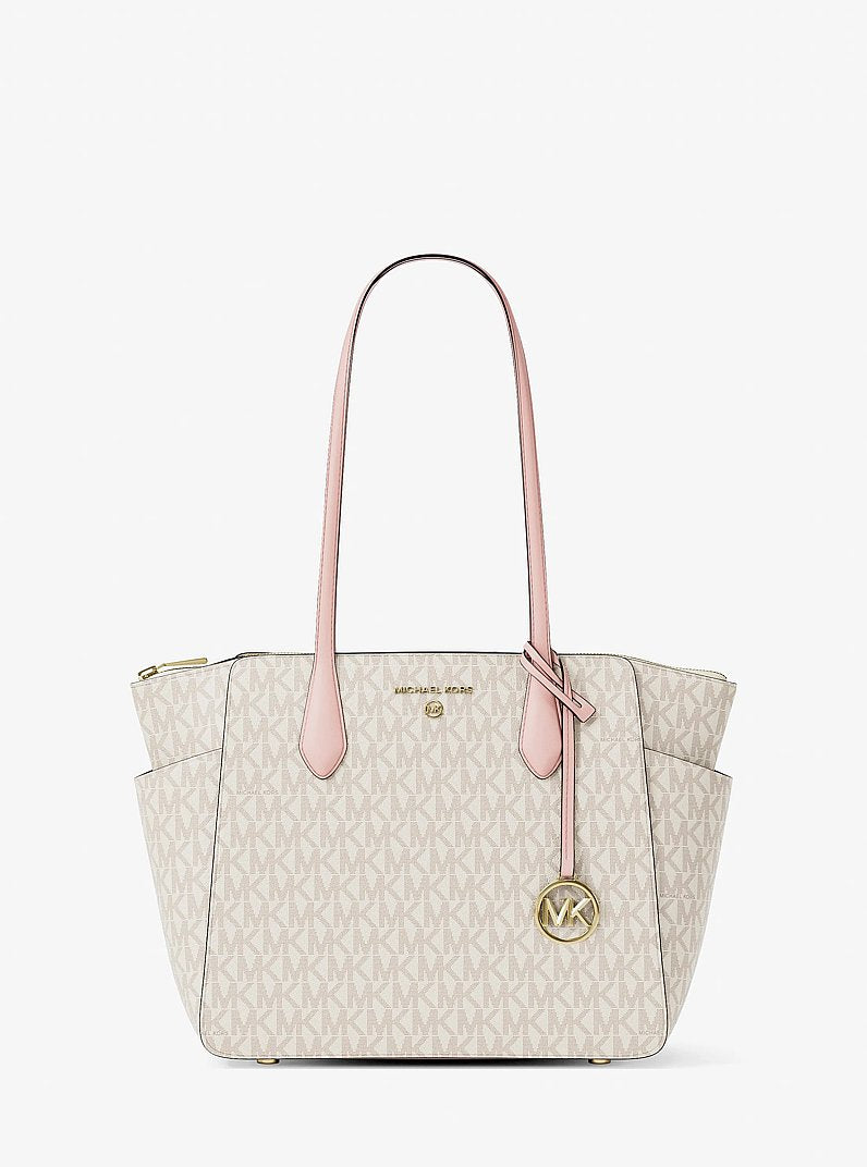 Marilyn Medium Signature Logo Tote Bag in PWD BLSH MLT