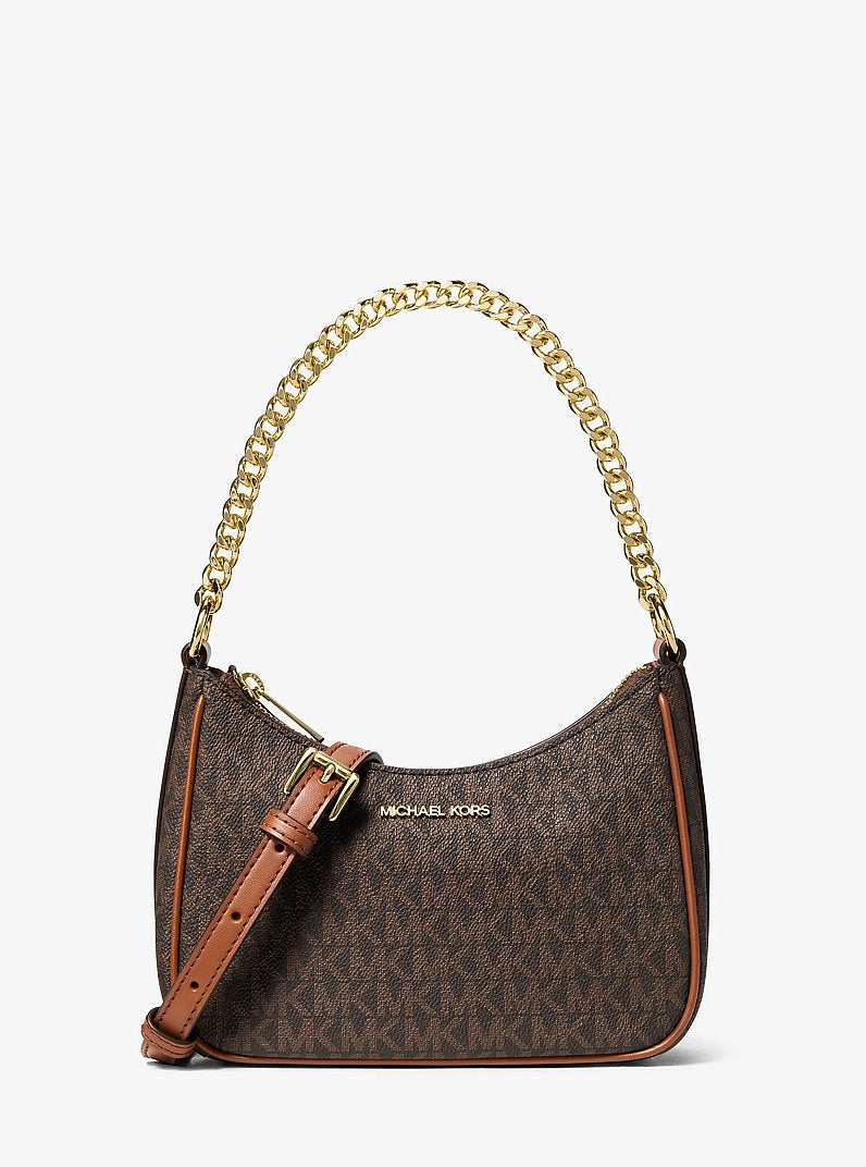 Jet Set Signature Logo Convertible Crossbody Bag in BROWN