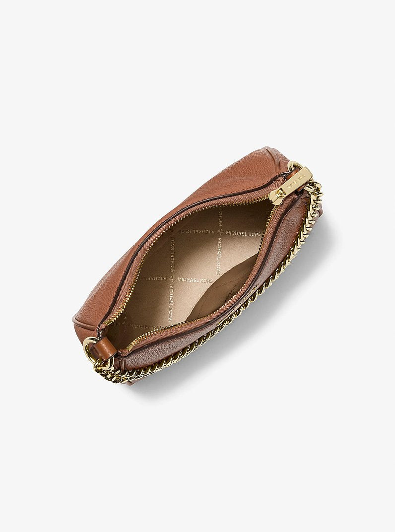 Bolsa Michael Kors Jet Set Travel Small Pebbled Leather Convertible Crossbody Bag, Couro Pebbled, cor Luggage (Castanho Claro), vista lateral | Original Exports