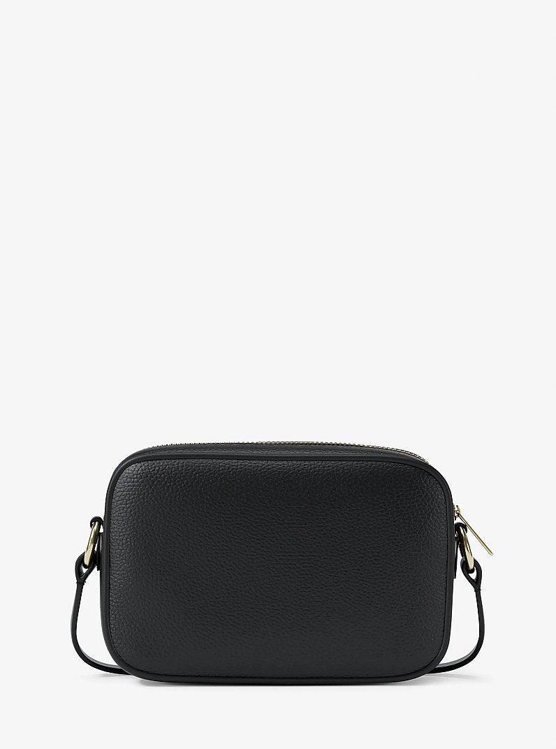 Jet Set Small Pebbled Leather Camera Crossbody Bag in BLACK | Michael Kors