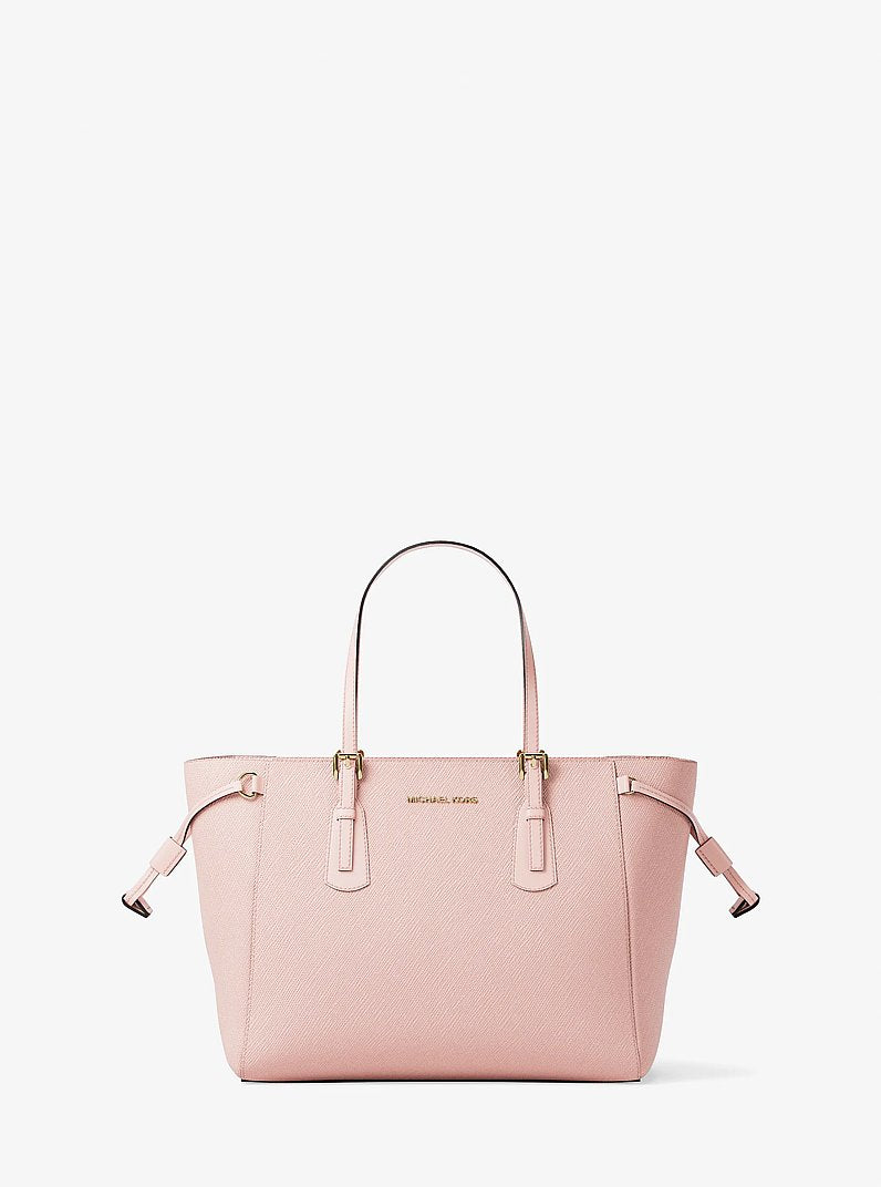 Voyager Extra-Small Saffiano Leather Convertible Crossbody Bag in POWDER BLUSH