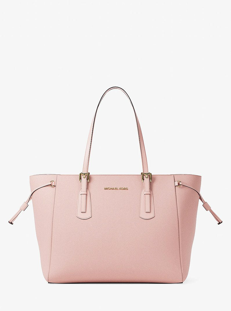 Voyager Large Saffiano Leather Tote Bag in POWDER BLUSH