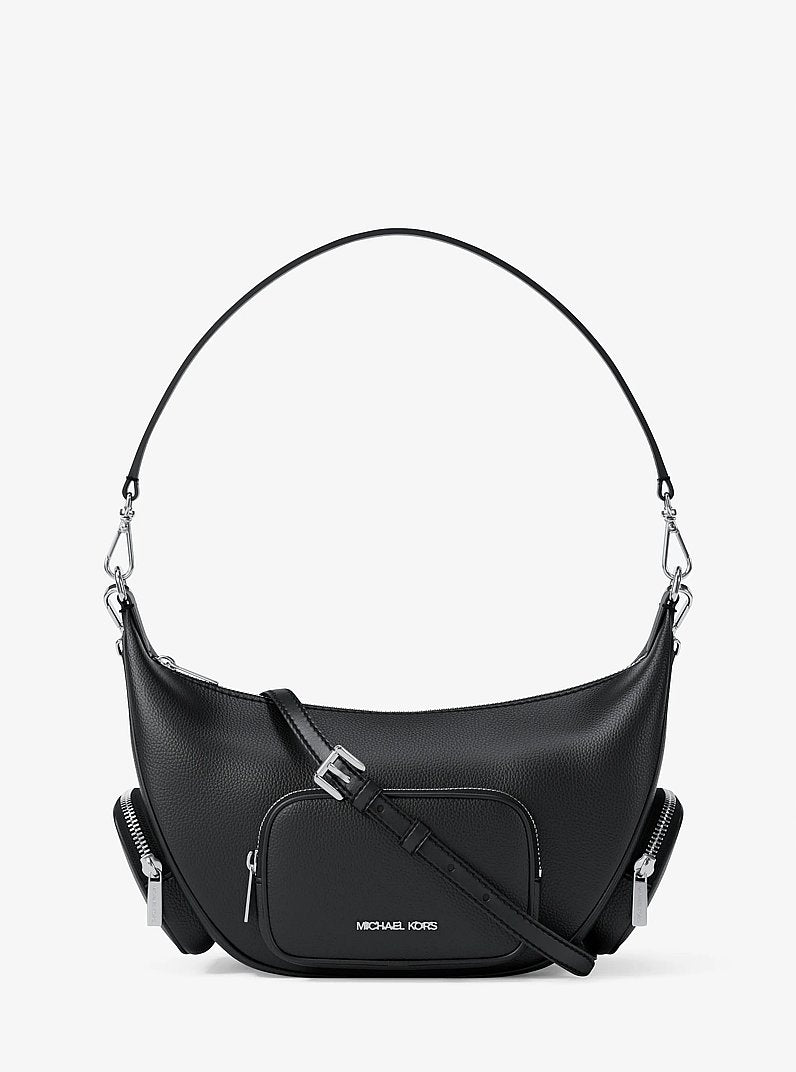 Merritt Medium Pebbled Leather Convertible Shoulder Bag in HIBISCUS
