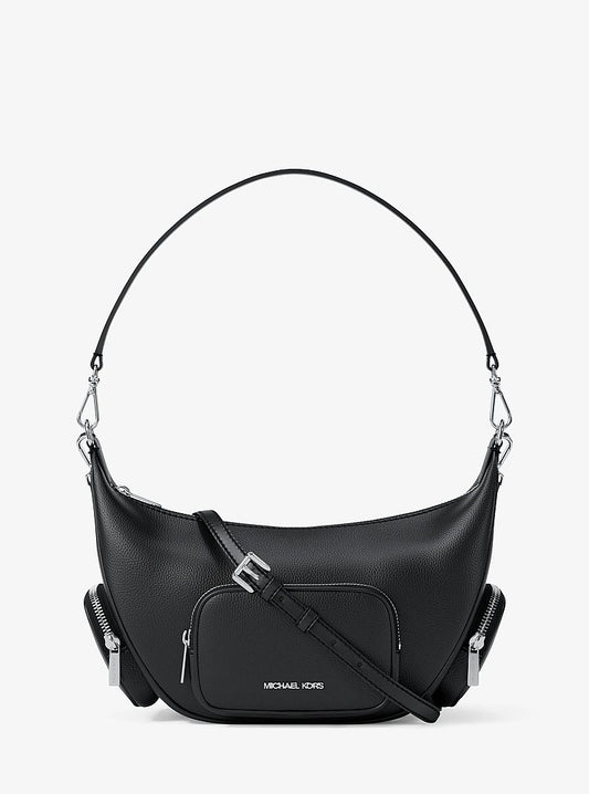 Michael Kors Merritt Medium Pebbled Leather Convertible Shoulder Bag en Hibiscus — vista frontal | Original Export