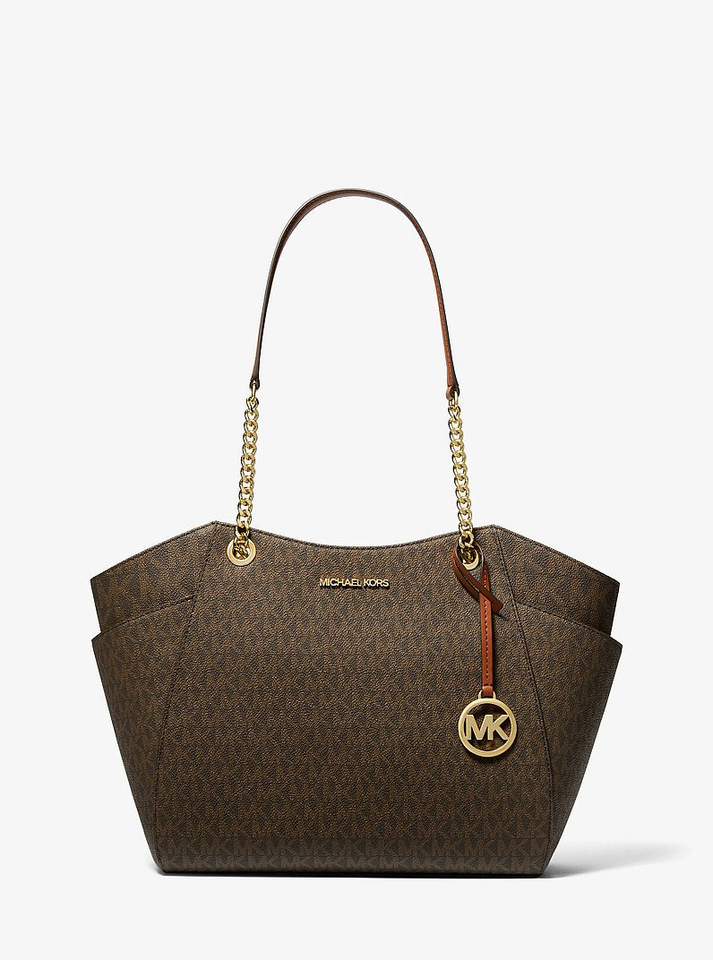 Jet Set Large Signature Logo Shoulder Bag in OREGANO
