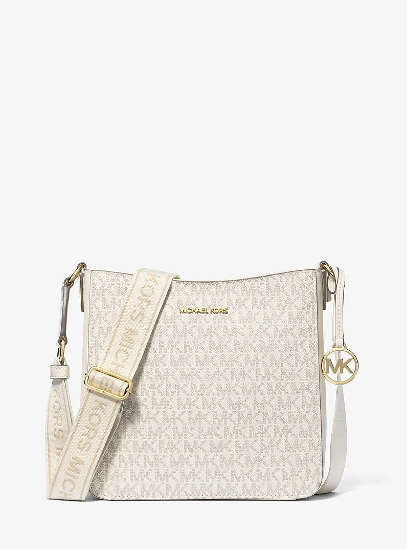 Jet Set Travel Small Signature Logo Messenger Bag in LT CRM MULTI | Michael Kors