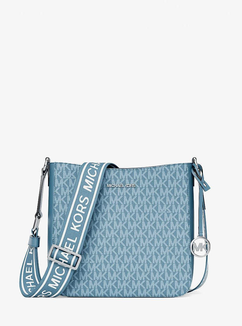 Jet Set Signature Logo Messenger Bag in DENIM | Michael Kors