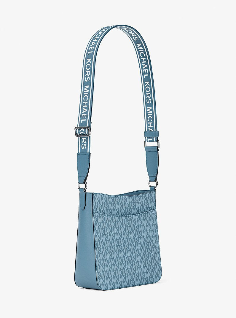 Jet Set Signature Logo Messenger Bag in DENIM | Michael Kors