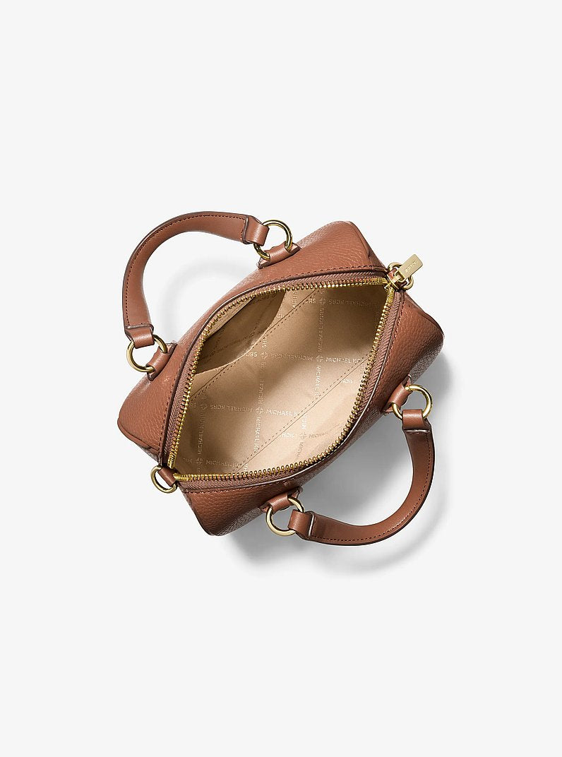 Grayson Small Pebbled Leather Duffel Crossbody Bag in LUGGAGE | Michael Kors