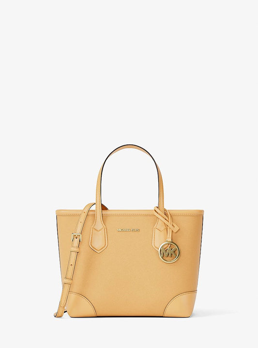 Michael Kors Eva Extra-Small Leather Convertible Tote Bag en Honeywheat — vista frontal | Original Export