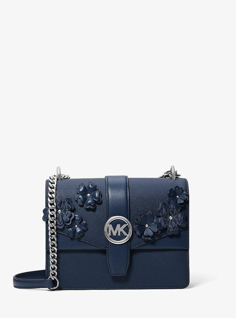 Greenwich Small Floral Embellished Crossbody Bag in NAVY | Michael Kors