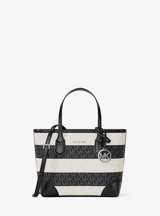 Michael Kors Eva Extra-Small Signature Logo Convertible Crossbody Bag en Black — vista frontal | Original Export