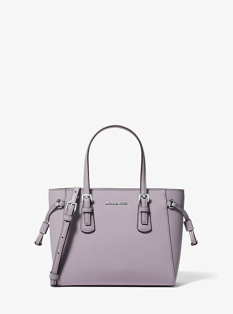 Voyager Extra-Small Pebbled Leather Convertible Crossbody Bag in LILAC