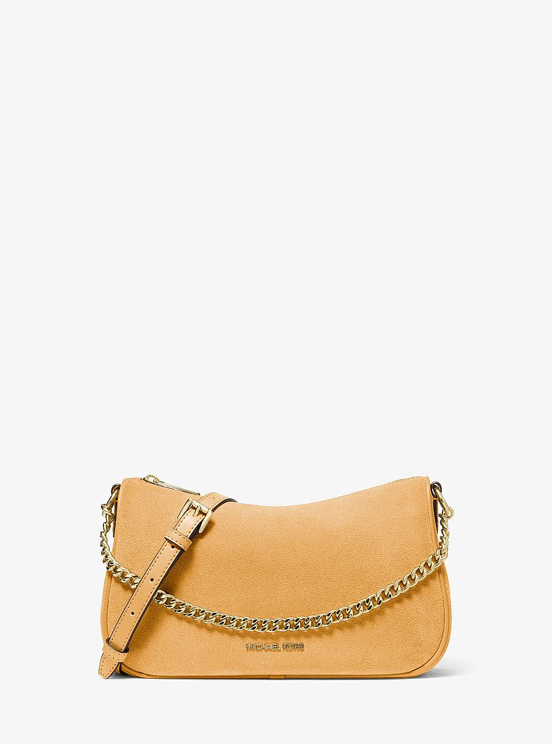Carmela Medium Suede Convertible Crossbody Bag in HONEYWHEAT | Michael Kors