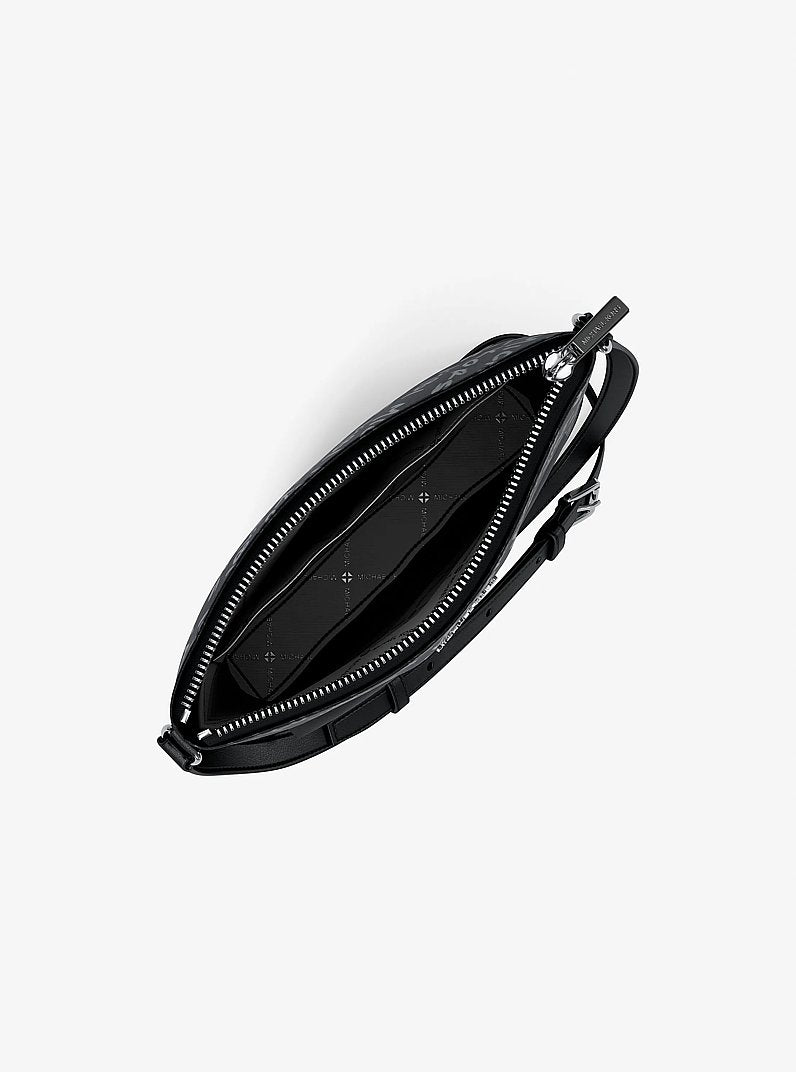 Prescott Small Logo Printed Nylon Crossbody Bag in BLACK | Michael Kors