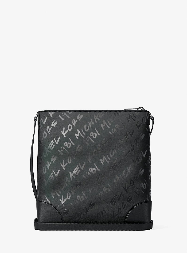 Prescott Small Logo Printed Nylon Crossbody Bag in BLACK | Michael Kors