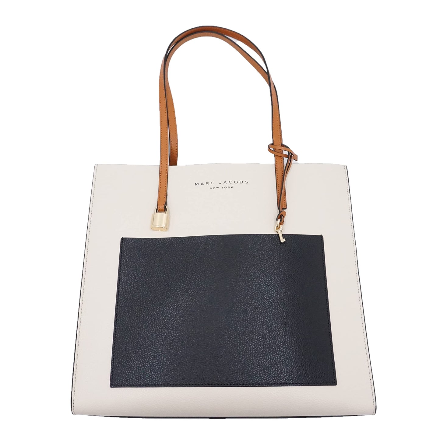 Marc Jacobs M0016131-289 Bolsa feminina de couro Grind Colorblock em concha de areia, Concha de areia