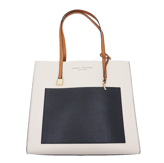 Marc Jacobs M0016131-289 Bolsa feminina de couro Grind Colorblock em concha de areia, Concha de areia