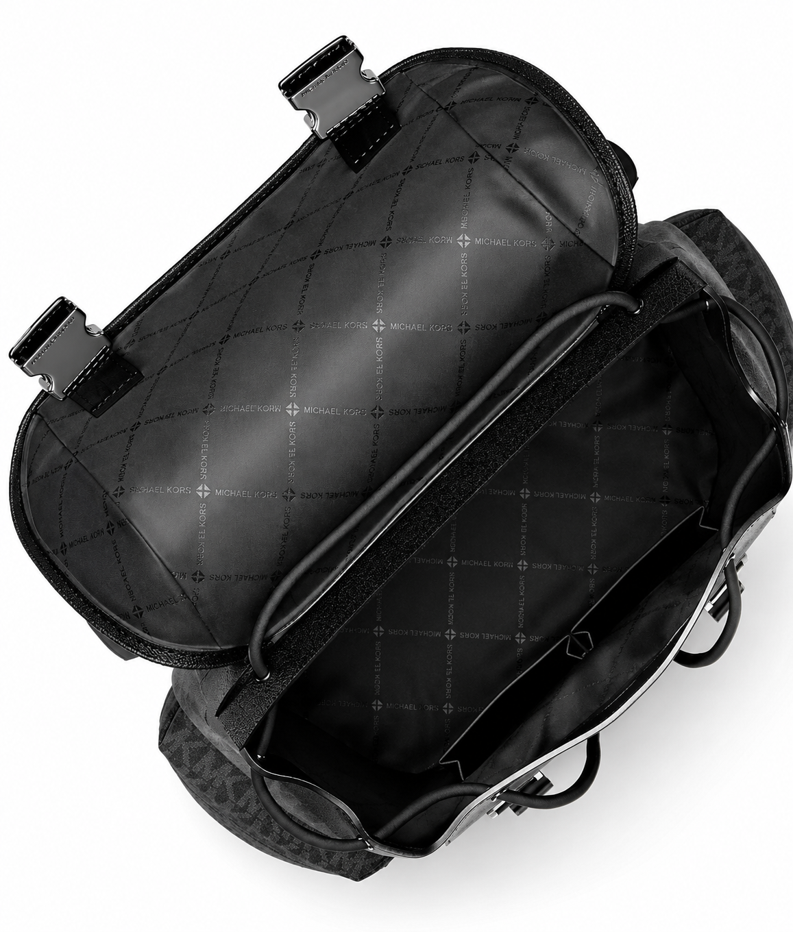Michael Kors Mochila masculina Signature Cooper em preto, modelo 37U0MCOB6B