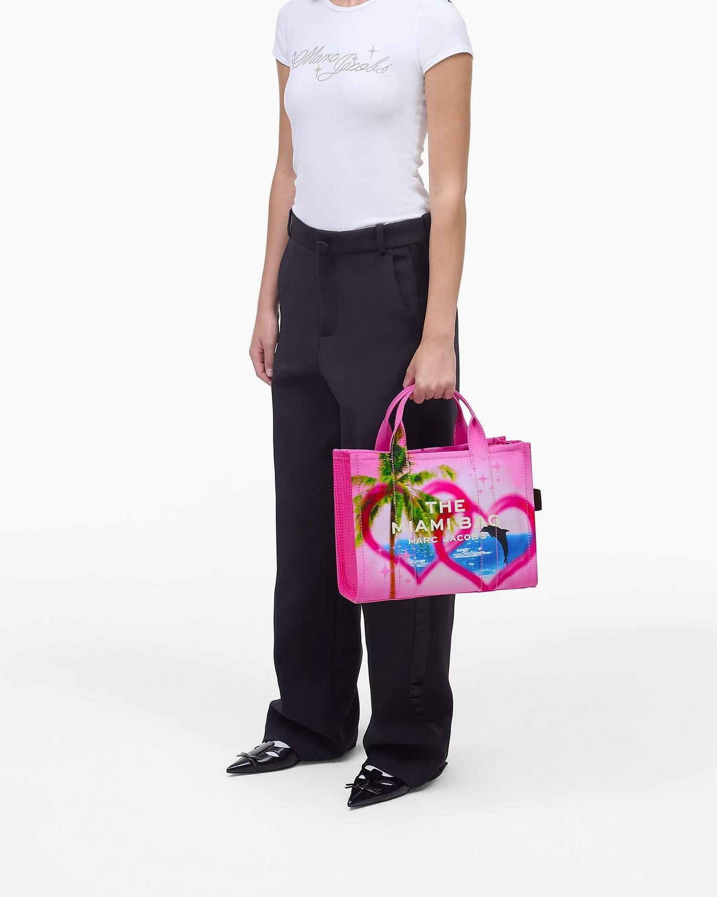 Marc Jacobs The City Tote lona média com alça transversal