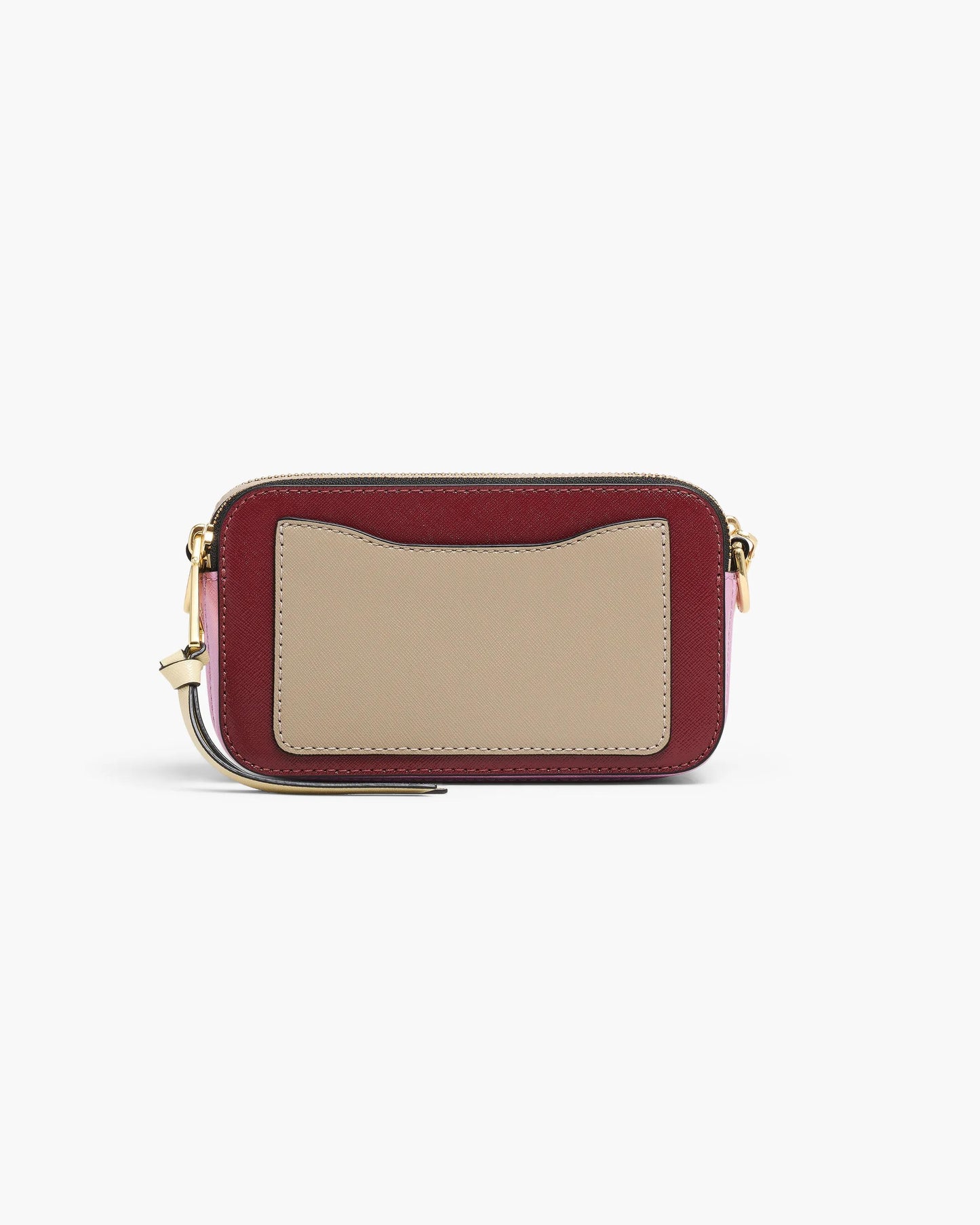 Bolsa Marc Jacobs The Colorblock Chain Snapshot, Couro Saffiano Legítimo, cor Vermelho Vachetta Multicolor, detalhe do material | Original Exports
