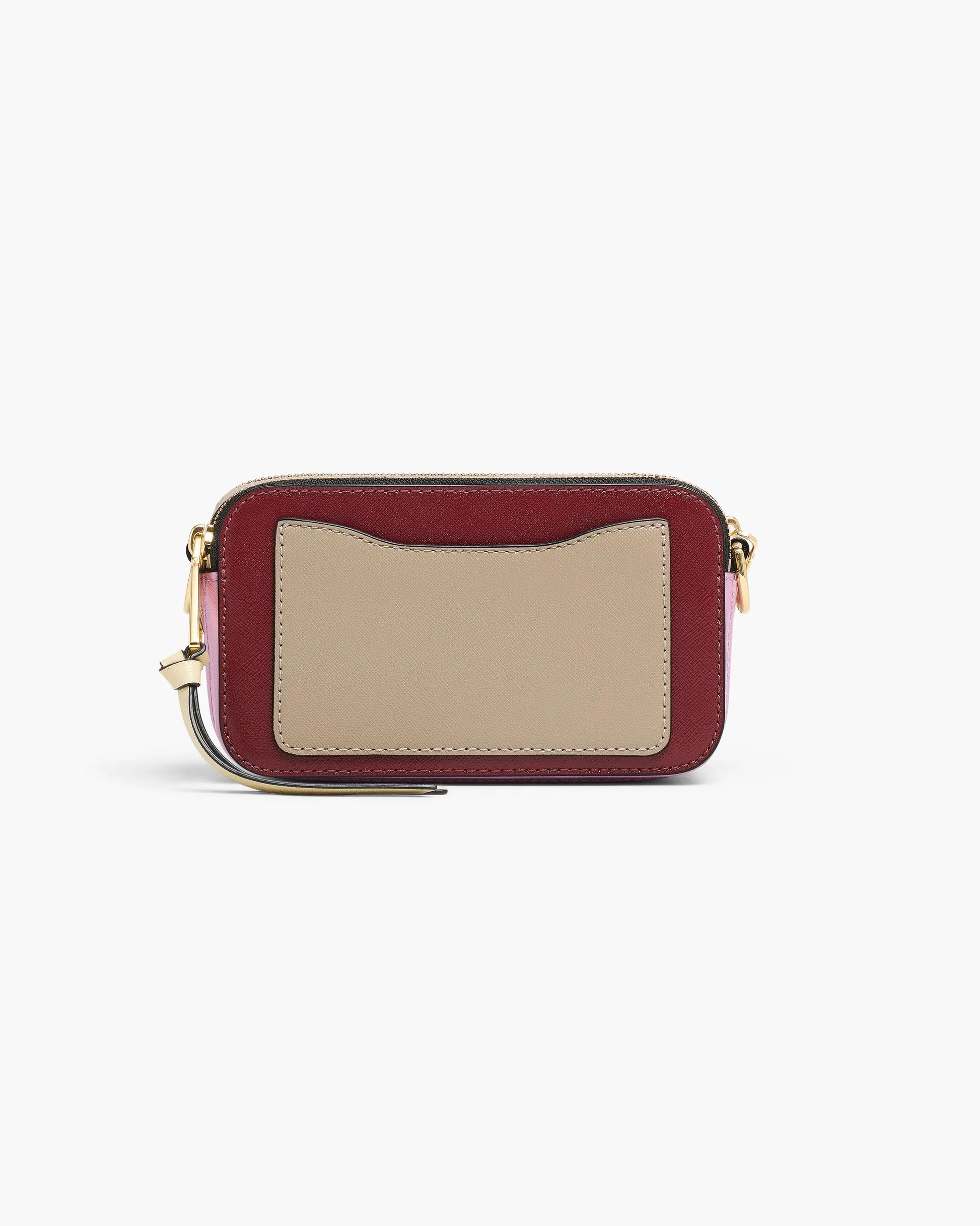 Bolsa Marc Jacobs The Colorblock Chain Snapshot, Couro Saffiano Legítimo, cor Vermelho Vachetta Multicolor, detalhe do material | Original Exports