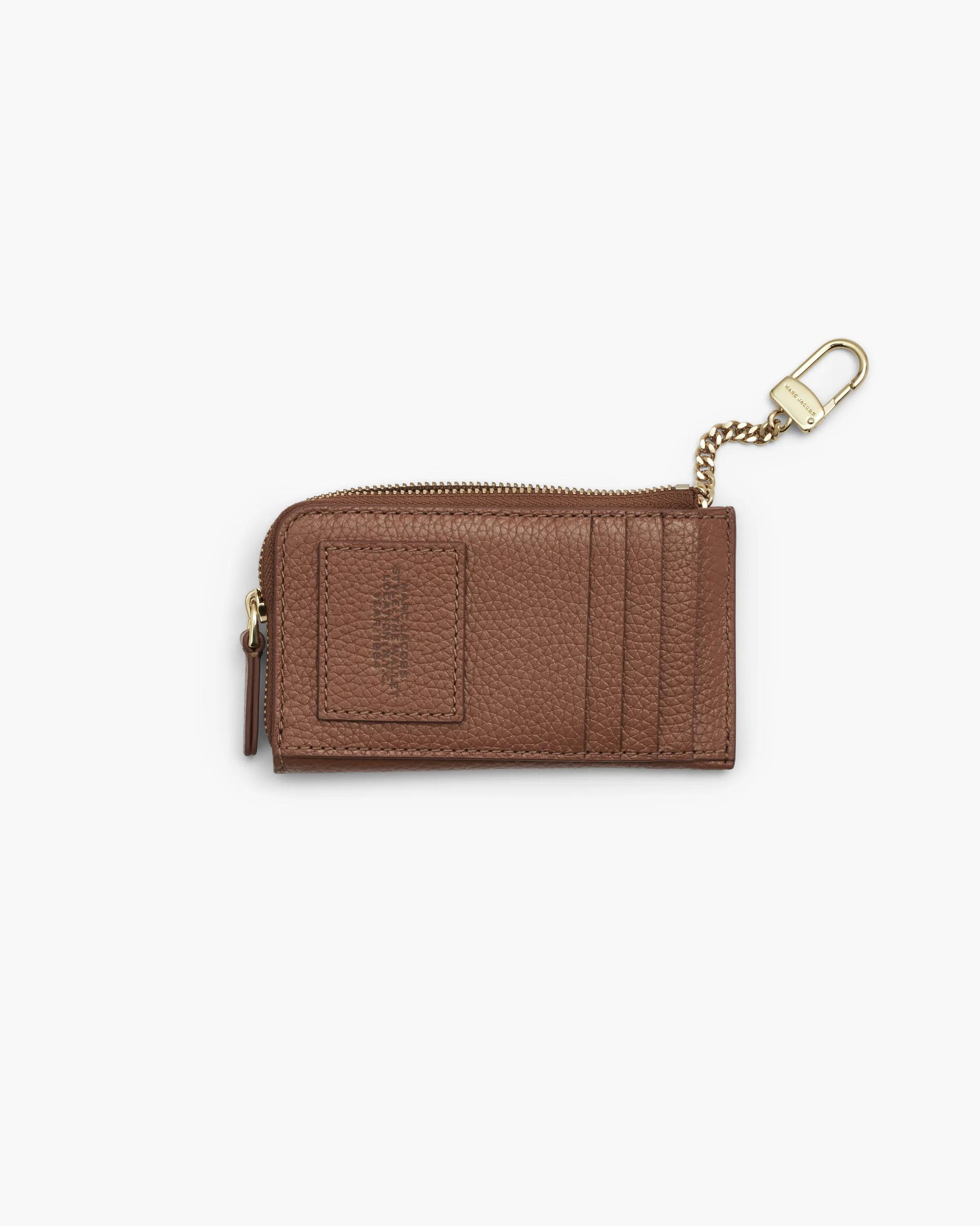 Carteira Marc Jacobs The Leather Top Zip Multi Wallet, Couro Legítimo, cor Óleo de Argan, detalhe do material | Original Exports
