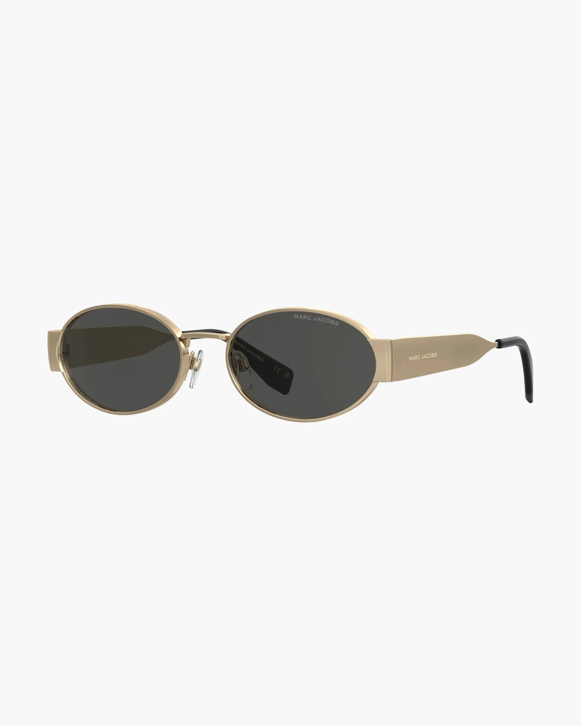 Óculos de Sol Marc Jacobs The Classic Logo Round Sunglasses, Metal, cor Preto/Dourado, vista frontal | Original Exports