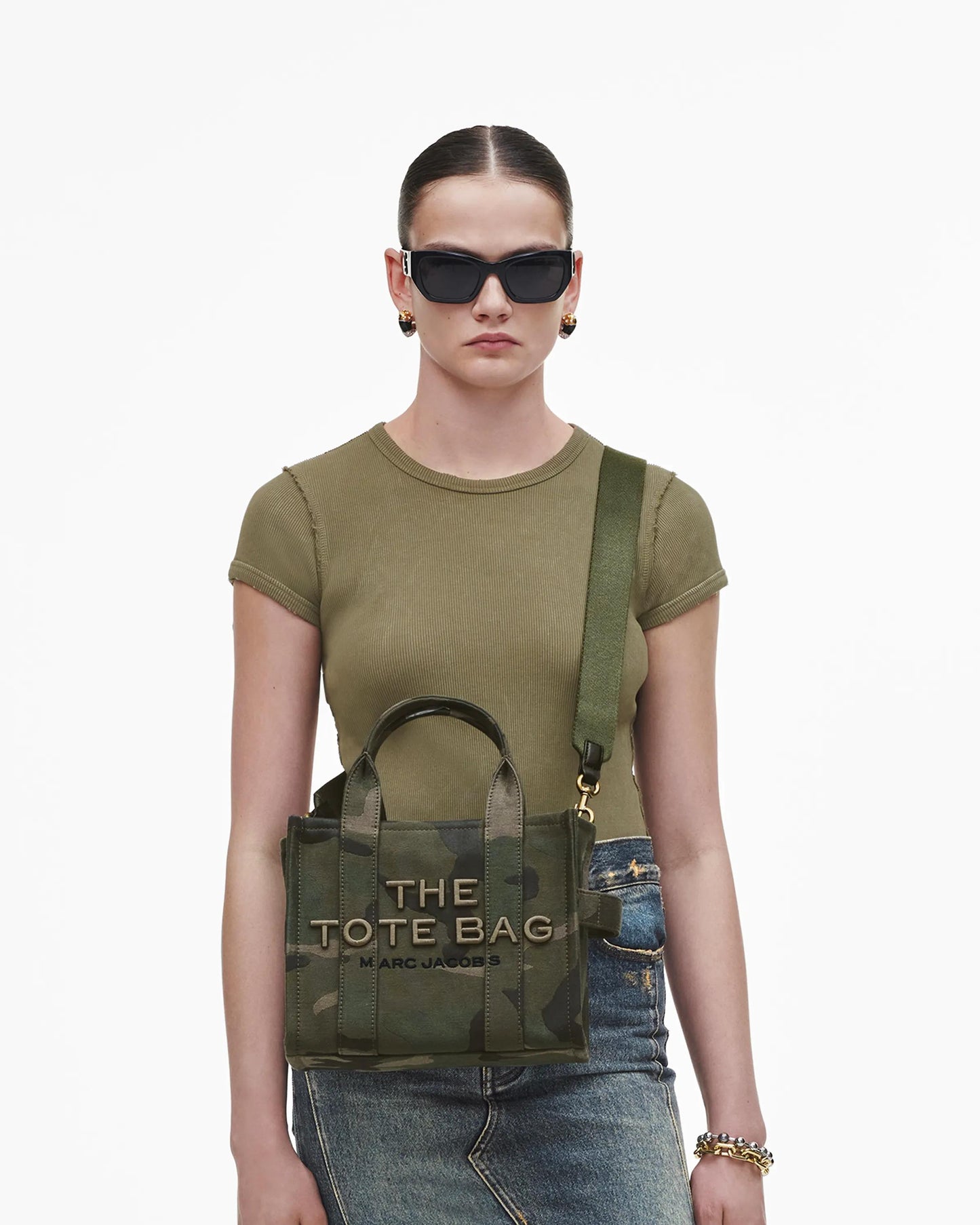 Bolsa Marc Jacobs The Camo Jacquard Small Tote Bag, Jacquard Camuflado, cor Camuflado Multicolor, vista lateral | Original Exports
