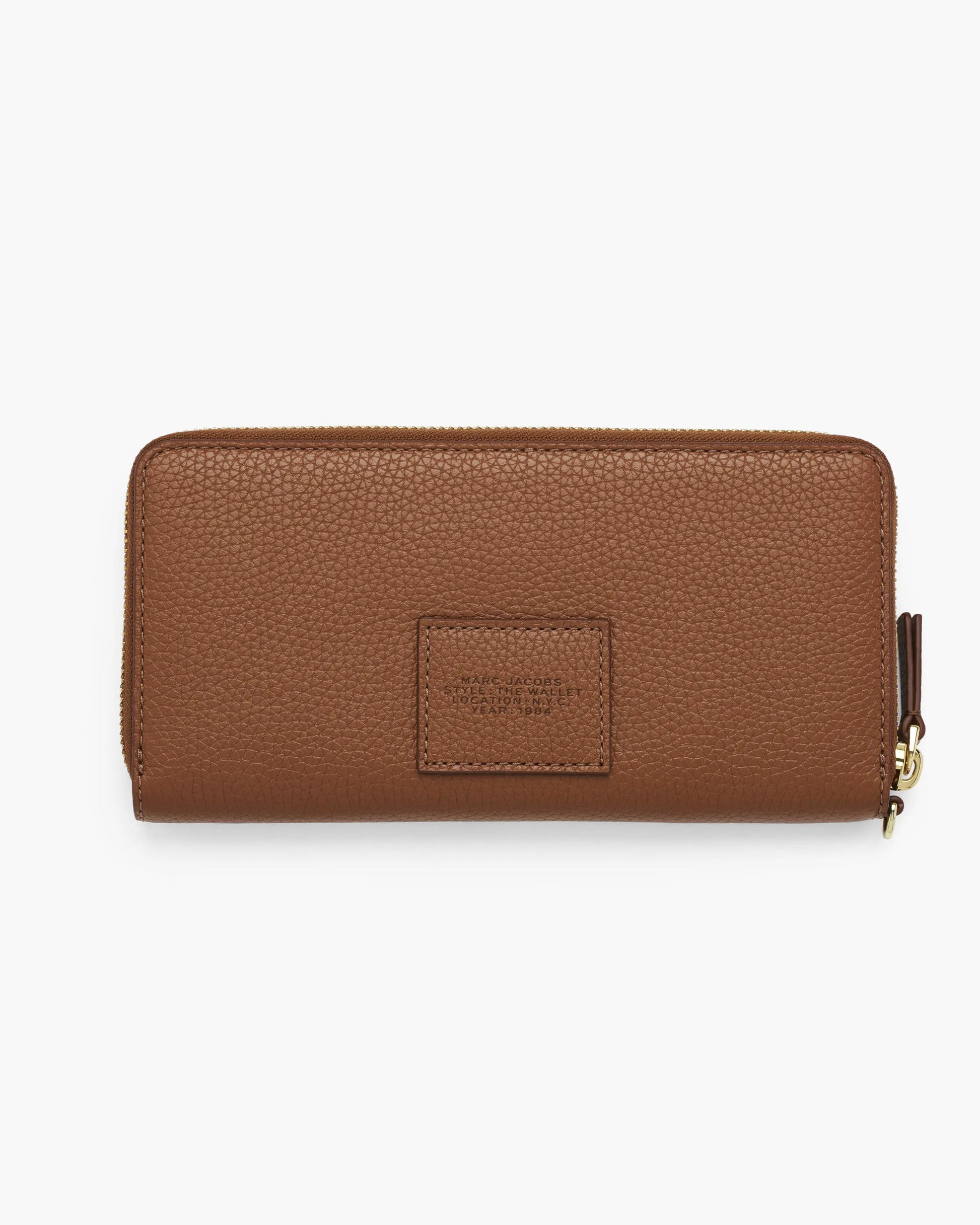 Carteira Marc Jacobs The Leather Continental Wallet, Couro Legítimo Full-Grain, cor Óleo de Argan, detalhe do material | Original Exports