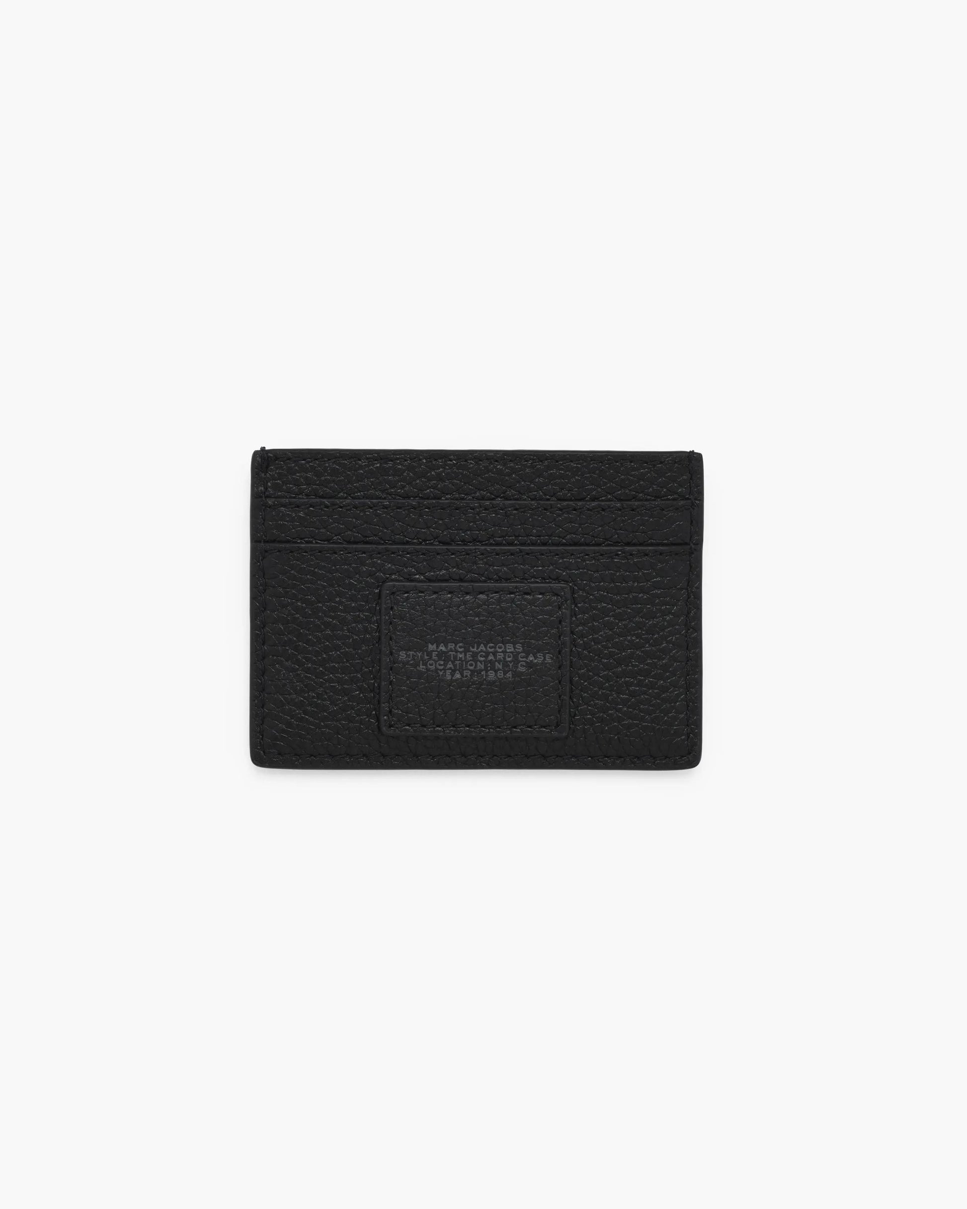 Carteira Marc Jacobs The Leather Card Case, Couro Legítimo Full-Grain, cor Preto, detalhe do material | Original Exports