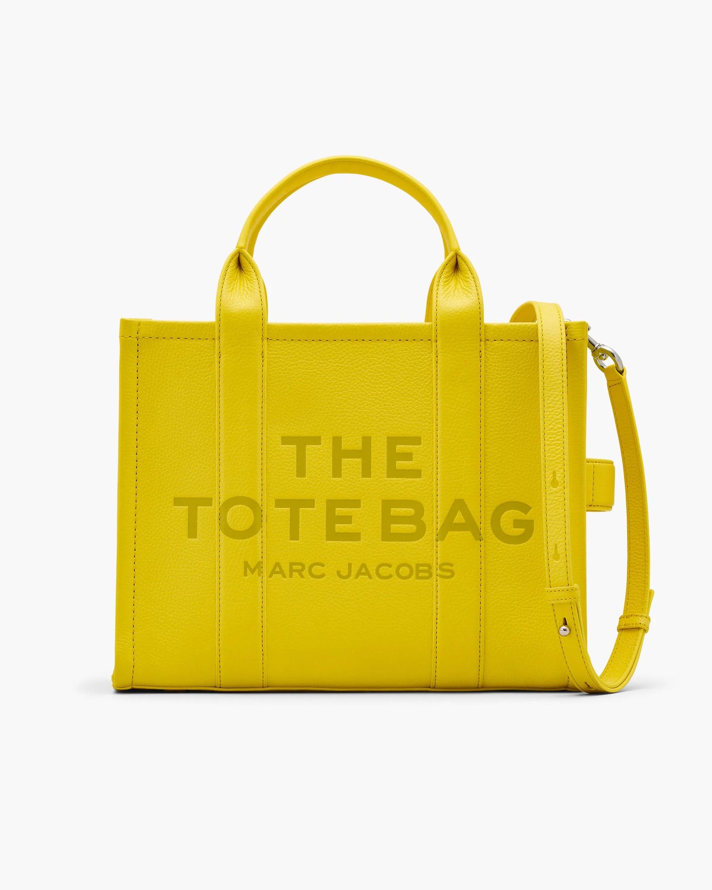 Bolsa Marc Jacobs The Leather Medium Tote Bag, Couro Legítimo, cor Amarelo Margarida, vista frontal | Original Exports