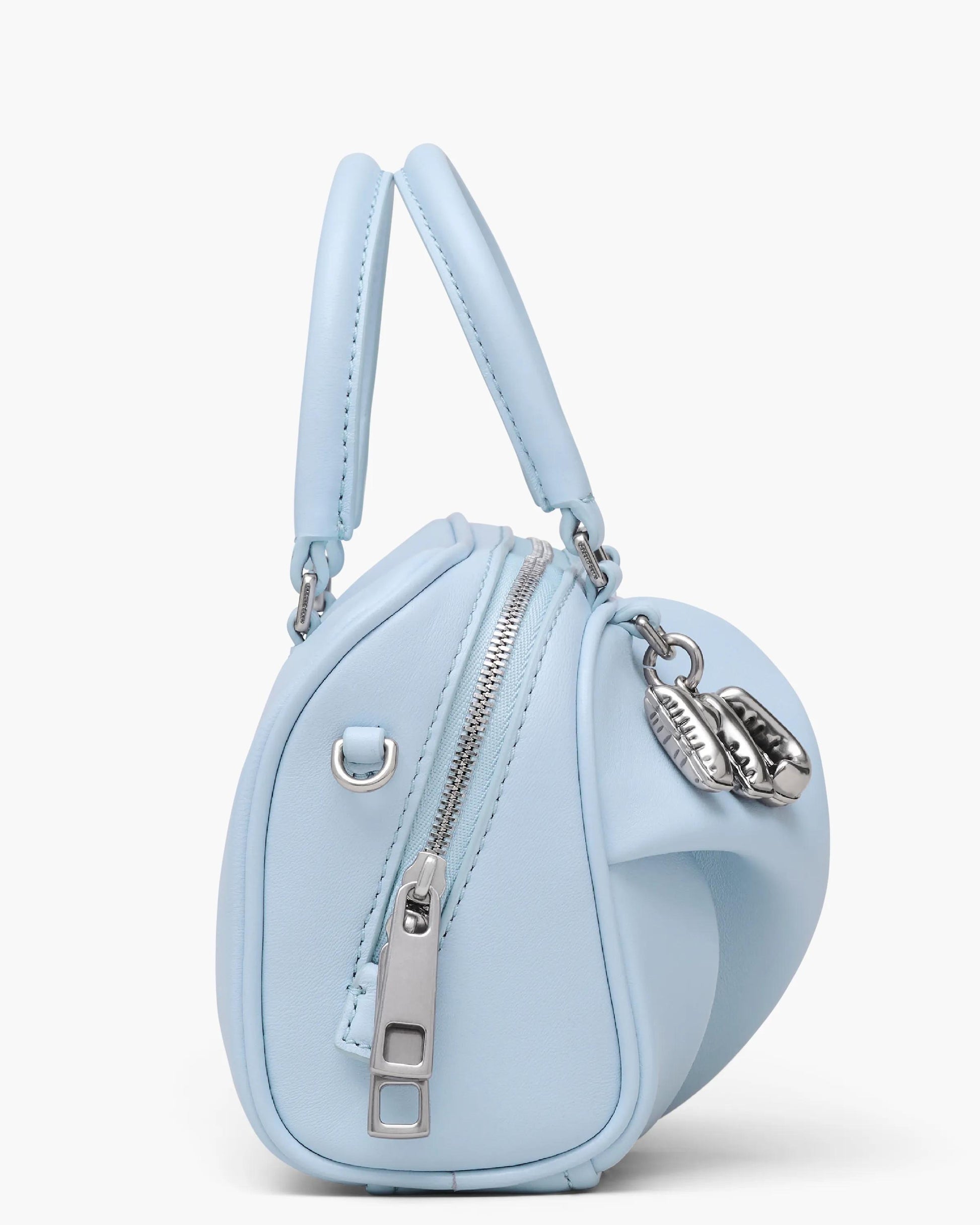 Bolsa Marc Jacobs The Mini Wave, Couro de Carneiro, cor Azul Névoa, vista interna | Original Exports