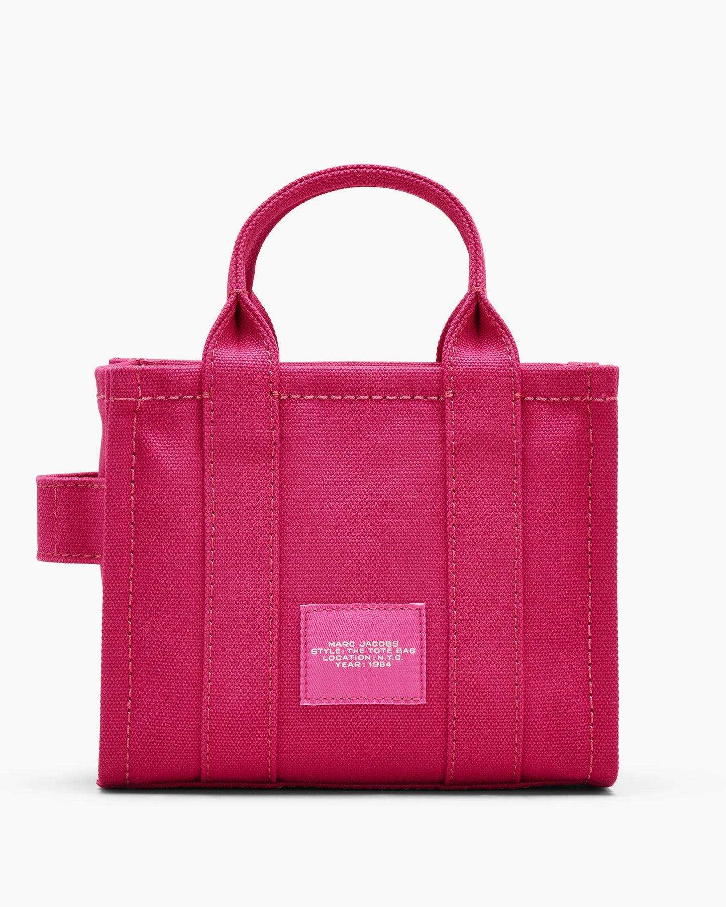 Bolsa Marc Jacobs The Canvas Crossbody Tote Bag, Lona de Algodão resistente, cor Rosa Framboesa, detalhe do material | Original Exports