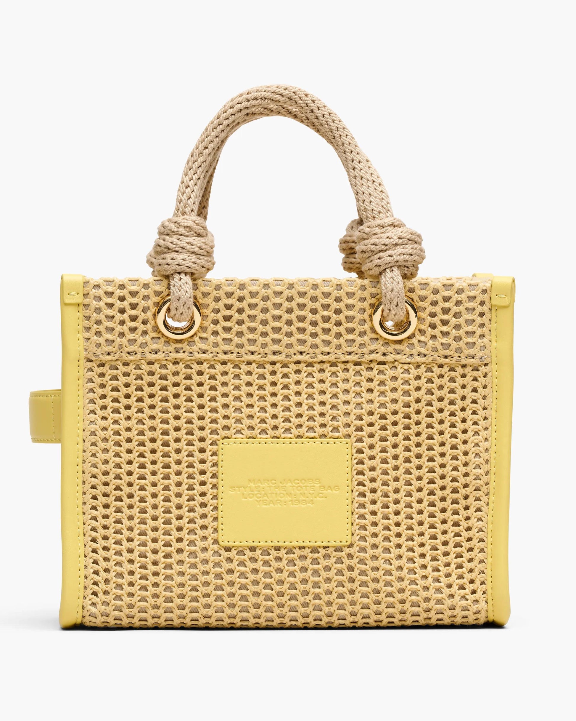 Bolsa Marc Jacobs The Woven Rope Small Tote Bag, Fibra Trançada, cor Natural, detalhe do material | Original Exports