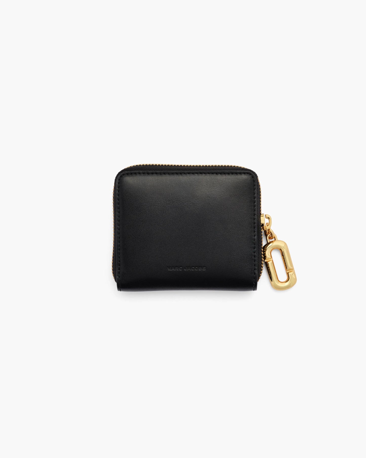Carteira Marc Jacobs Scene Slim Compact Wallet, Couro Legítimo Liso, cor Preto, detalhe do material | Original Exports