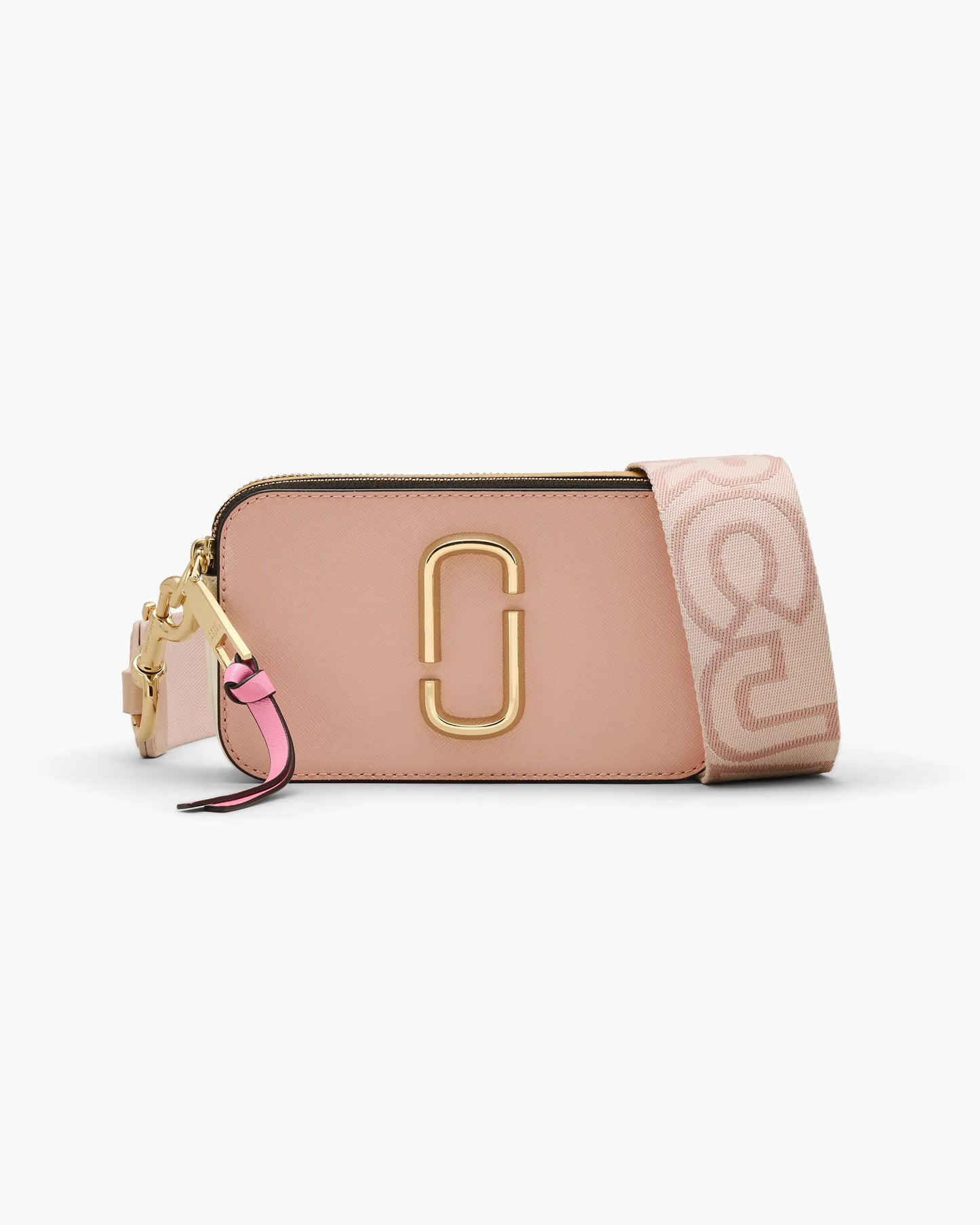 Bolsa Marc Jacobs The Snapshot Jacquard, Tecido Jacquard Estampado, cor Rose Multi, vista frontal | Original Exports