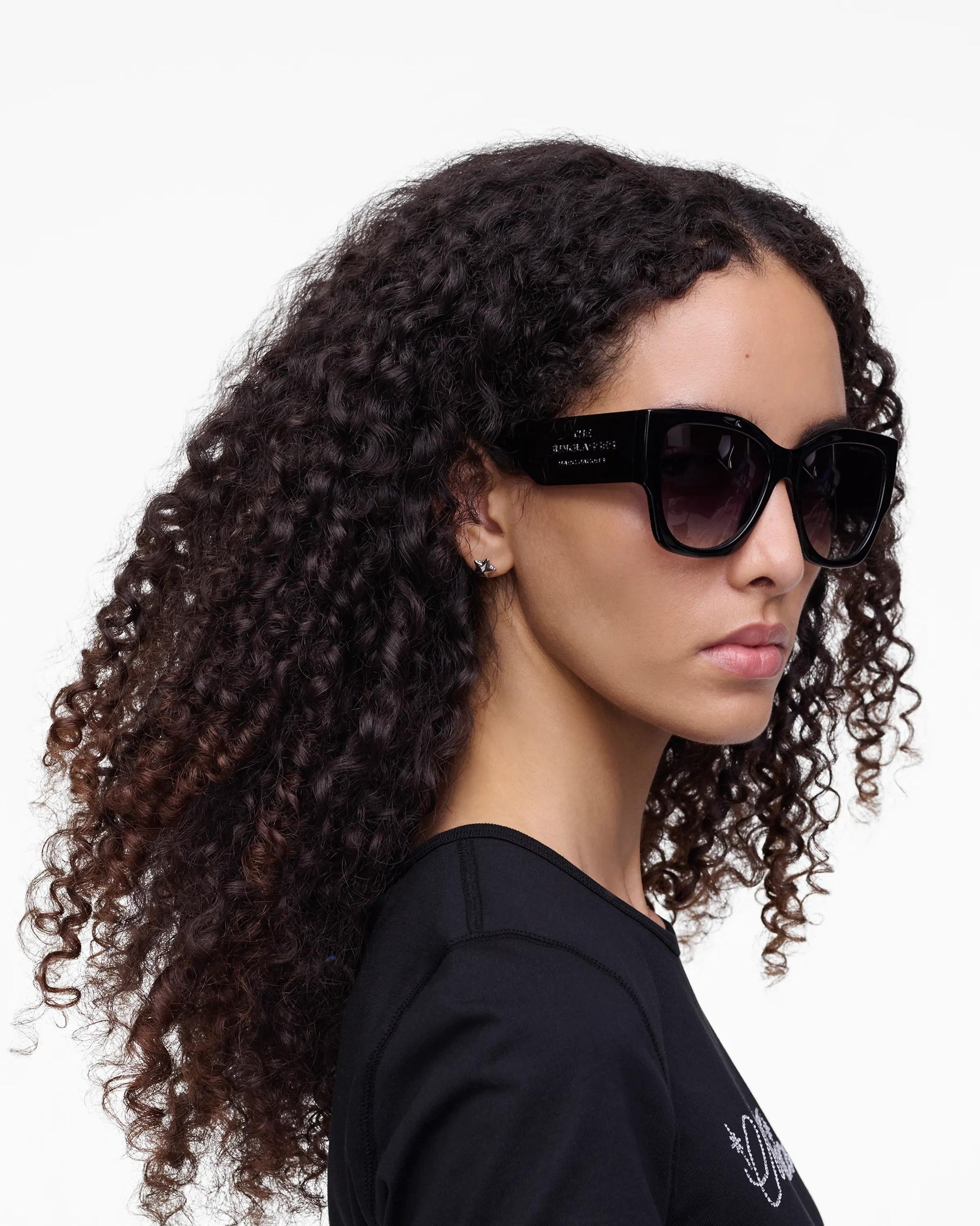 Óculos de Sol Marc Jacobs The Cat Eye Sunglasses, Poliamida Injetada, cor Preto, vista lateral | Original Exports