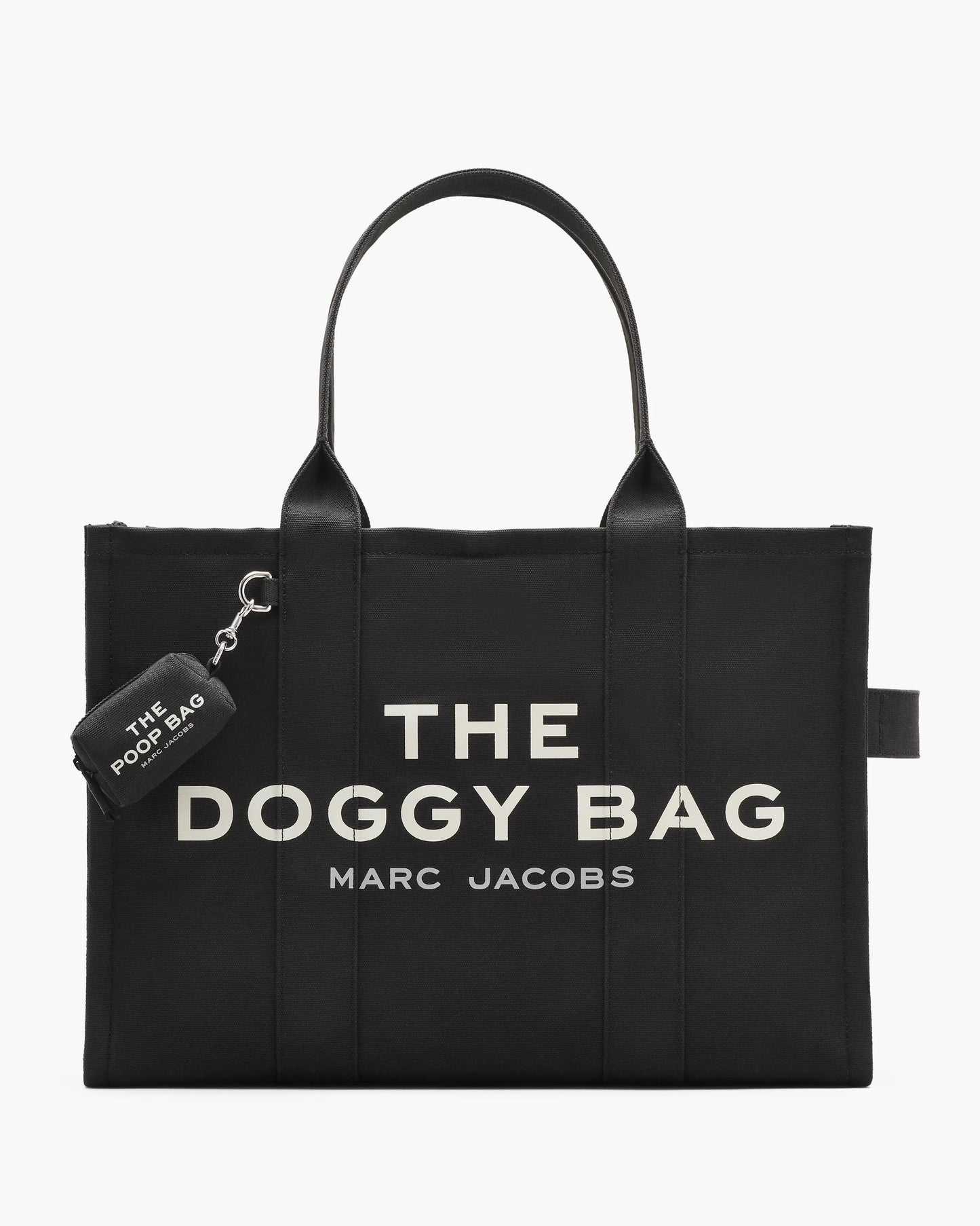 Bolsa Marc Jacobs The Doggy Bag, Lona resistente com forro impermeável lavável, cor Preto, vista frontal | Original Exports