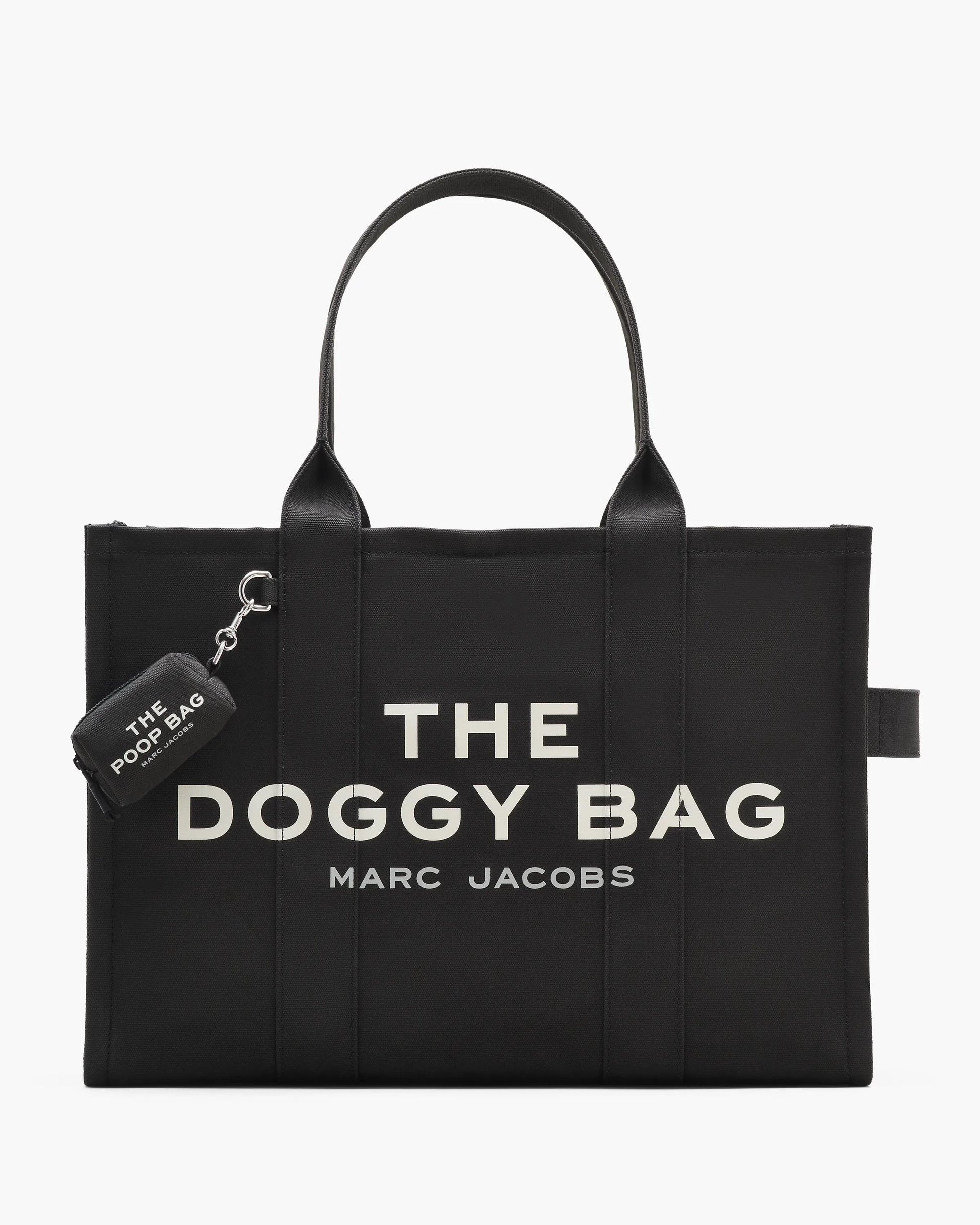 Bolsa Marc Jacobs The Doggy Bag, Lona resistente com forro impermeável lavável, cor Preto, vista frontal | Original Exports