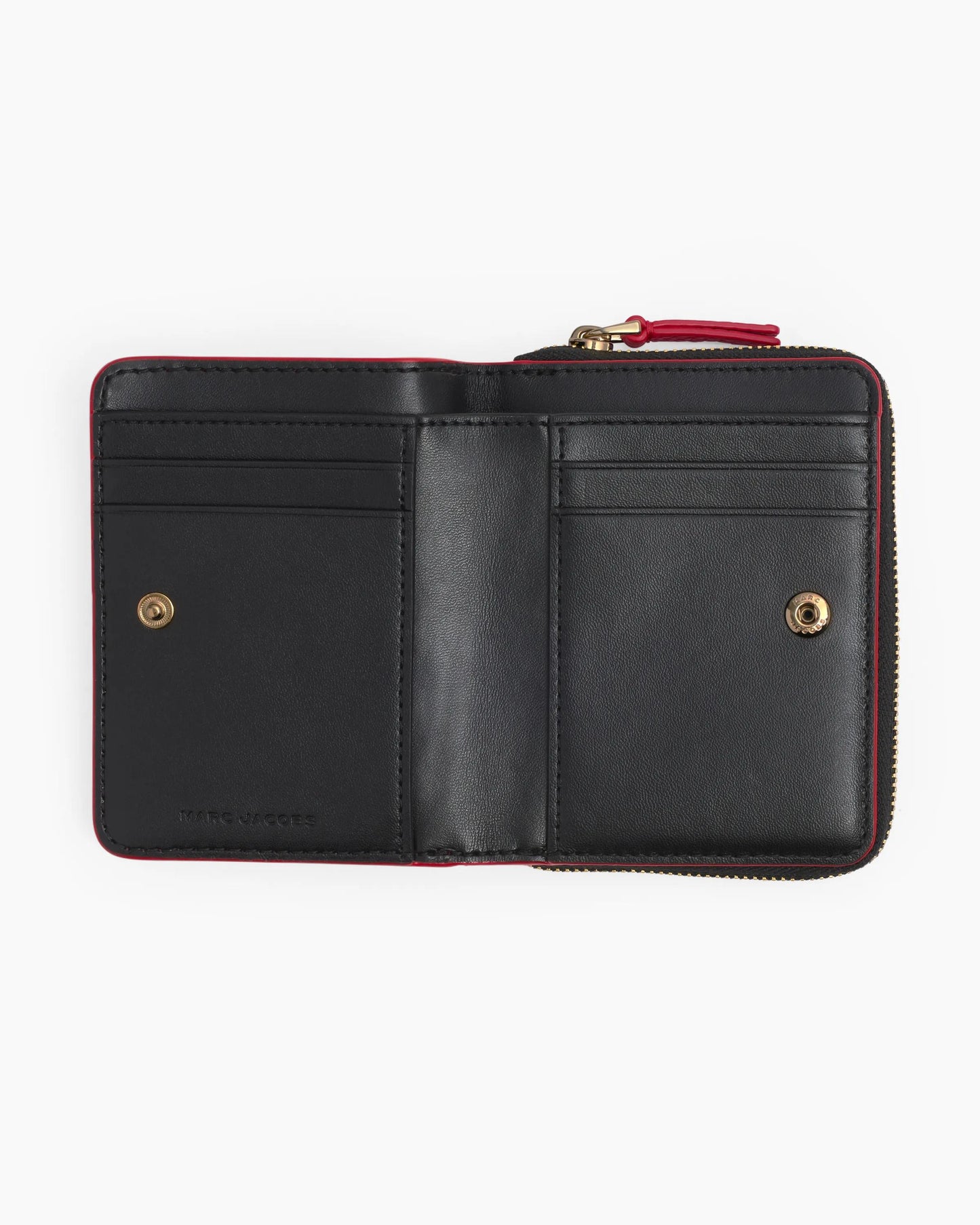 Carteira Marc Jacobs The Leather Mini Compact Wallet, Couro Legítimo, cor Vermelho Intenso, vista lateral | Original Exports
