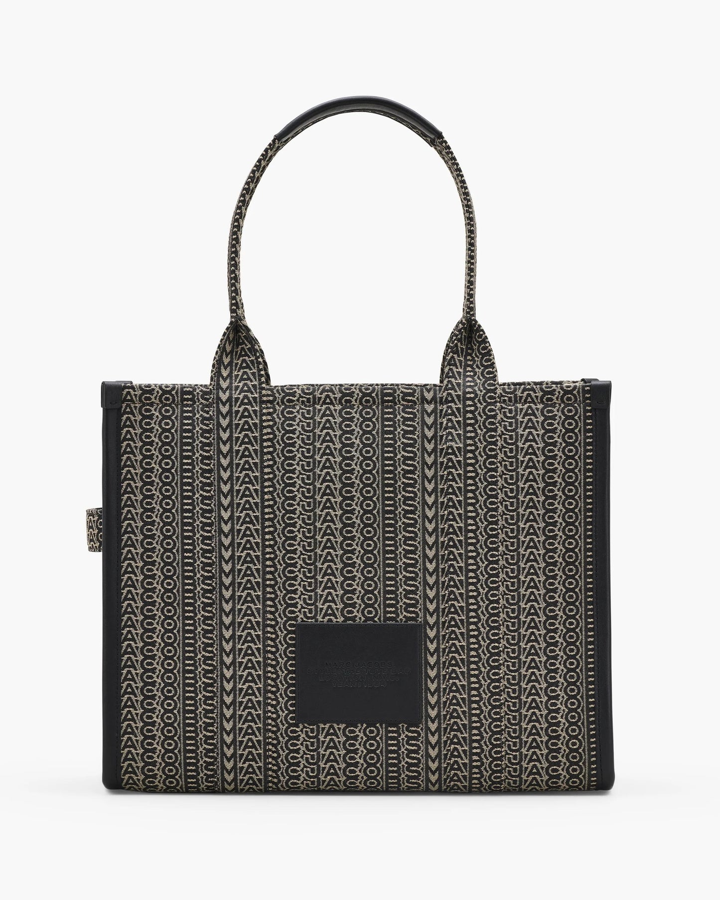 Bolsa Marc Jacobs The Monogram Jacquard Large Tote Bag, Jacquard com Monograma, cor Beige Multicolor, detalhe do material | Original Exports